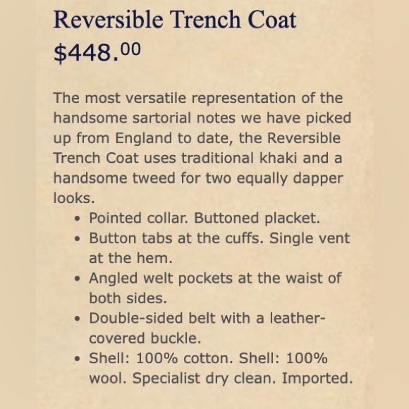 Rugby by Ralph Lauren Medium Reversible Tweed Trench Coat - Picture 11 of 14